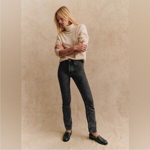 Sezane Brut Sexy Button Fly Tapered Straight Jean Middle Grey Size 40 (US 8)